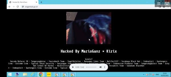 “Situs Resmi Pemkab Sragen Diserang Hacker! Tampilan Utama Dirubah oleh Kelompok ‘MarioGanz x Kirix’”